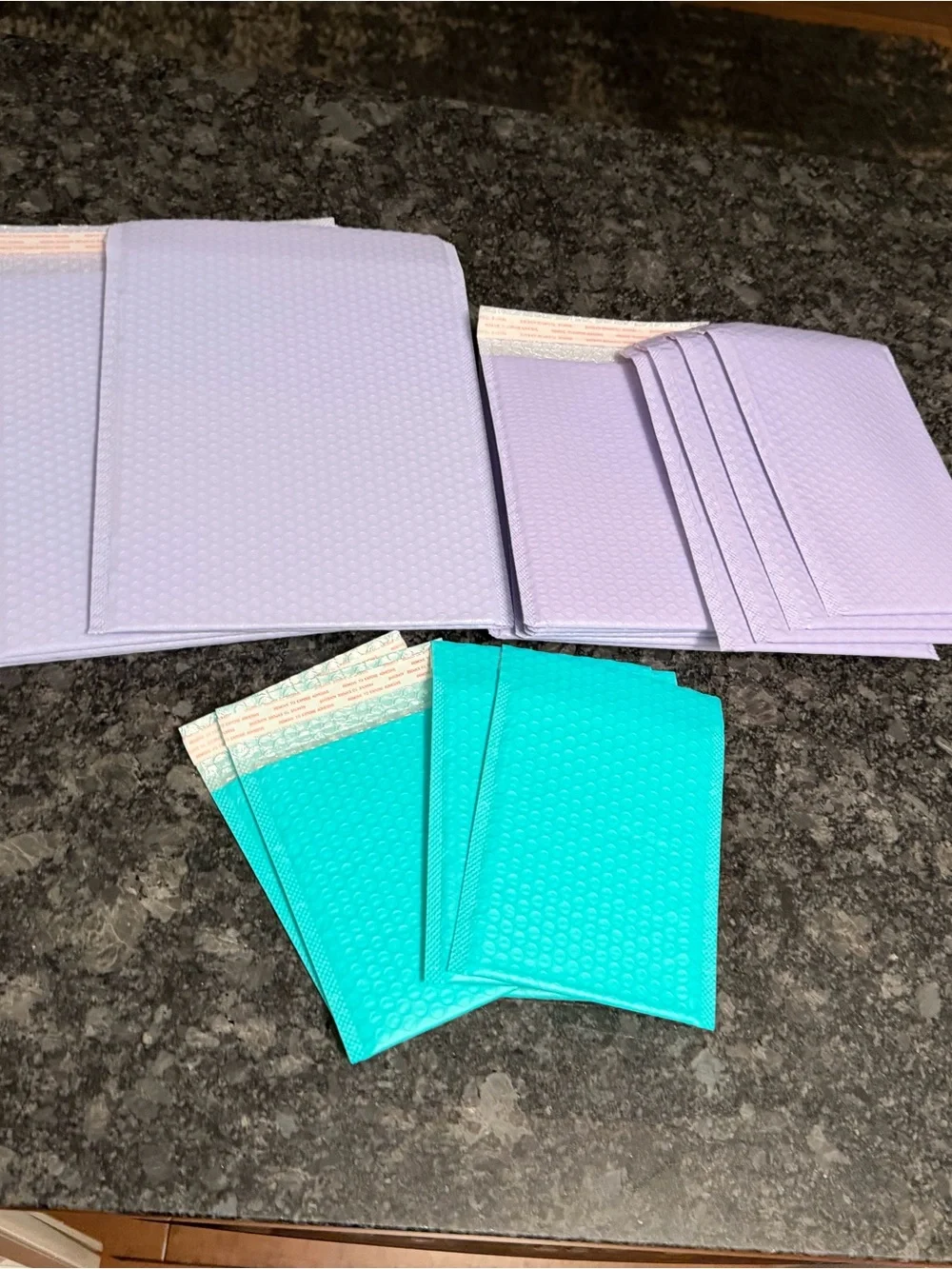 Bundle of 20 Bubble Mailers Teal & Lilac/Purple Protective Various Sizes